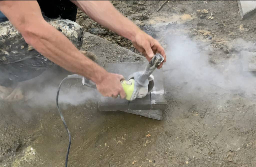 How to cut patio pavers with an angle grinder