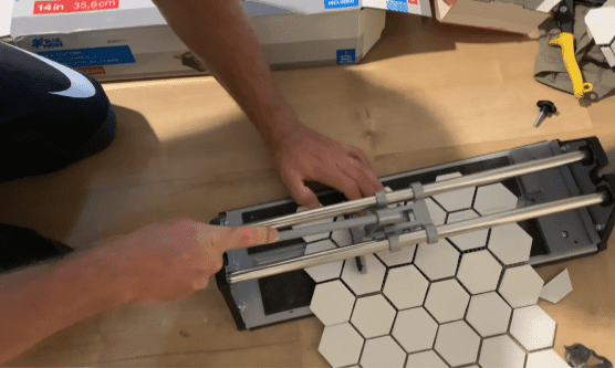 Cutting Mosaic Tiles using a Dry Tile Cutter