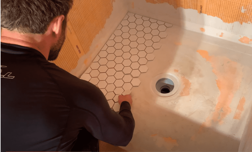 Dry Fit Tiles in the Shower Pan