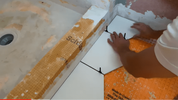 Establish Straight line cuts of the Hexagon Tile along the Back Wall 