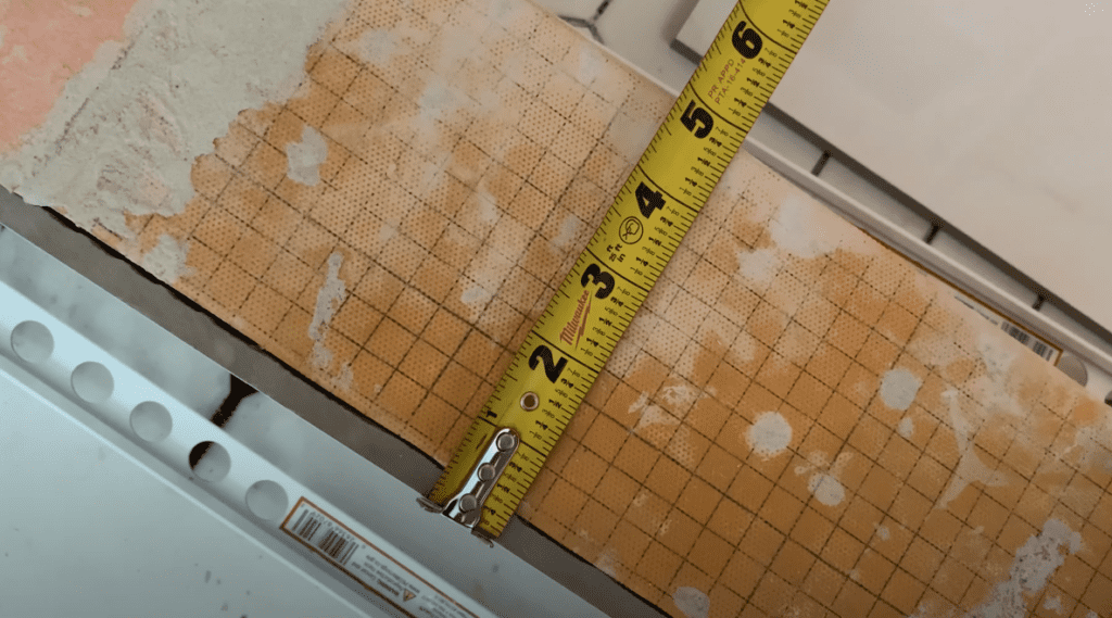 Measure the Shower Curb Top Tile Width