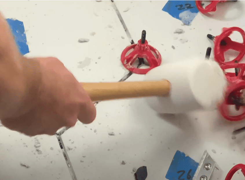 Remove Spacers by Striking them with a rubber mallet 