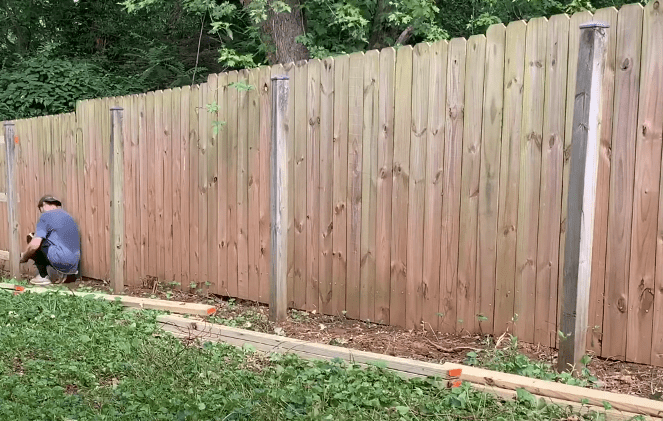 Installed Vertical Fence Posts