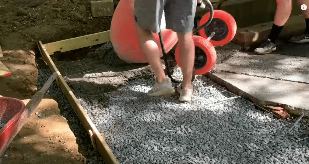Apply Concrete to Shed Base Slab