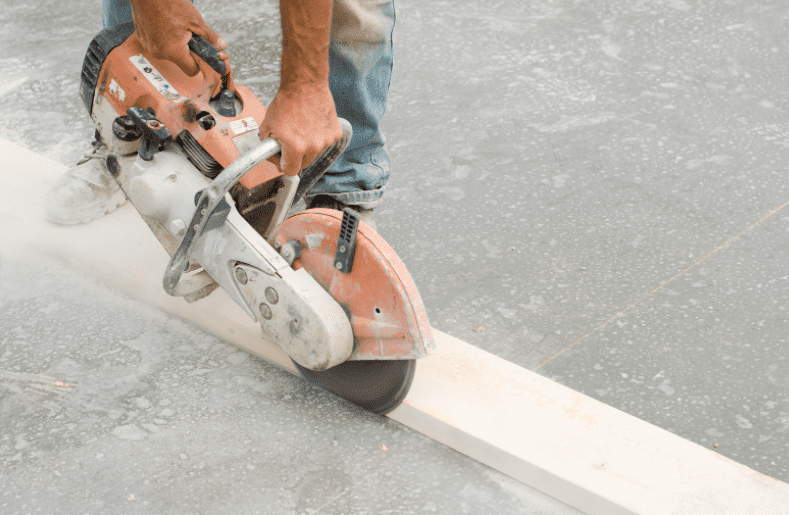 Saw Cut Concrete Control Joints with a Concrete Saw