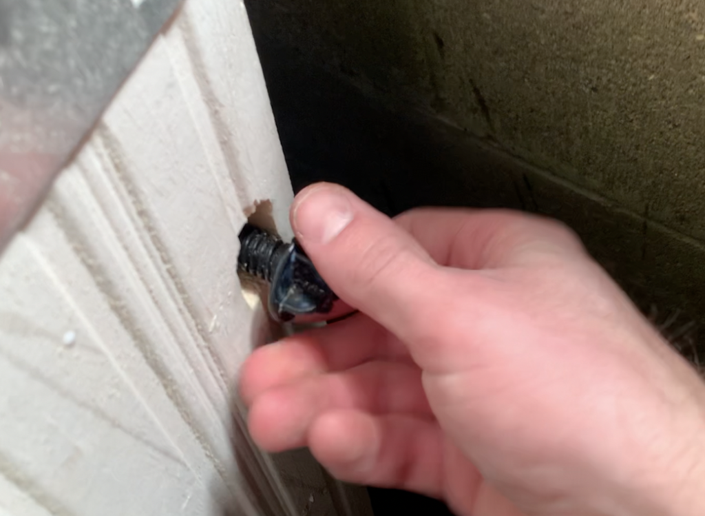 Remove the "Chick" plug before placing your basement exterior door in place within the opening