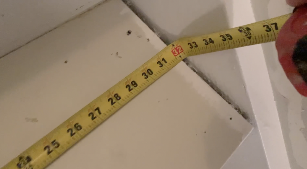 Measure your stair tread width