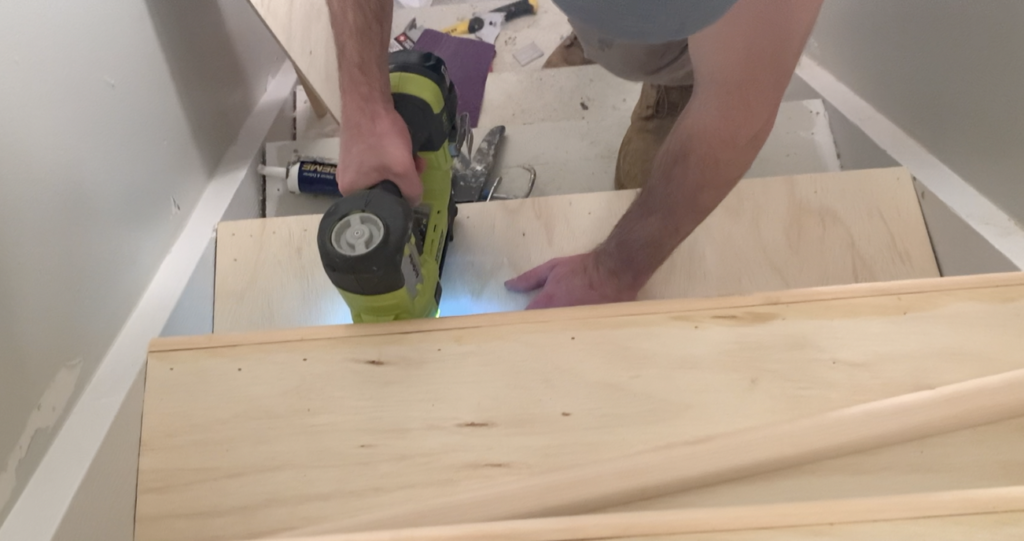 Attach Stair Treads with Brad Nails and Brad Nailer