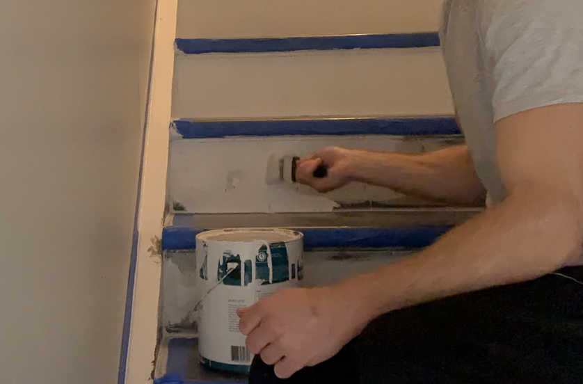 Paint your stair stringers and risers as desired