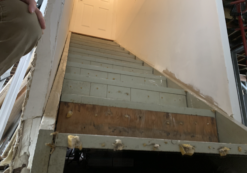 The original staircase before the remodel