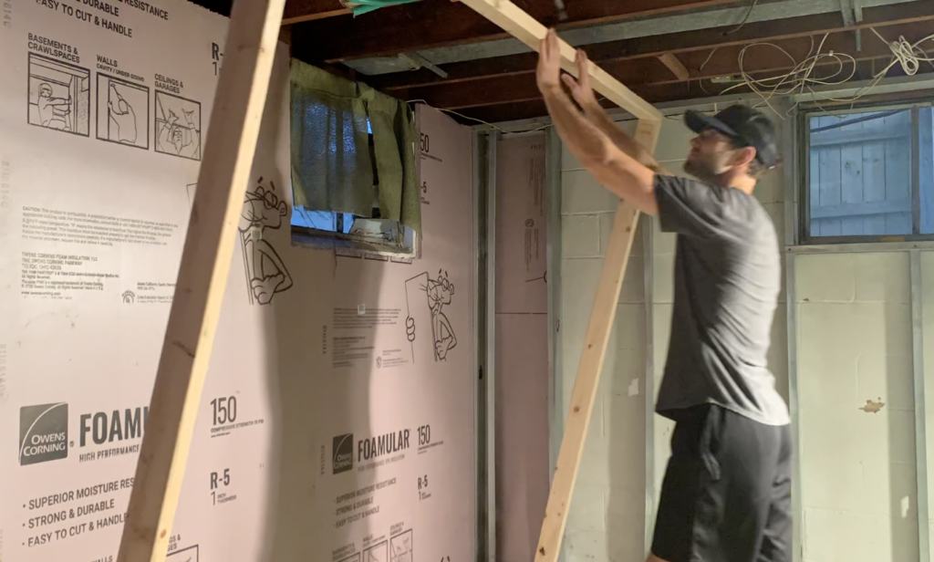 Lift the basement walls into place