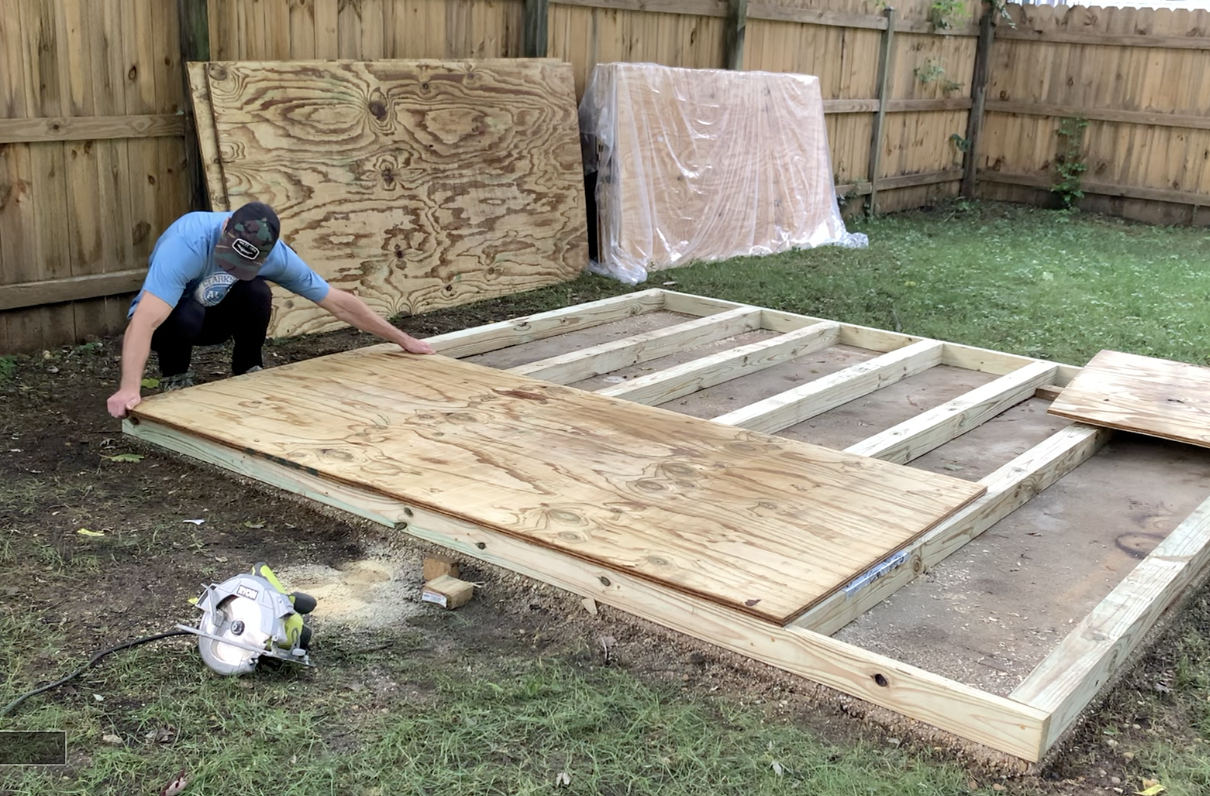 How to build a shed floor on skids