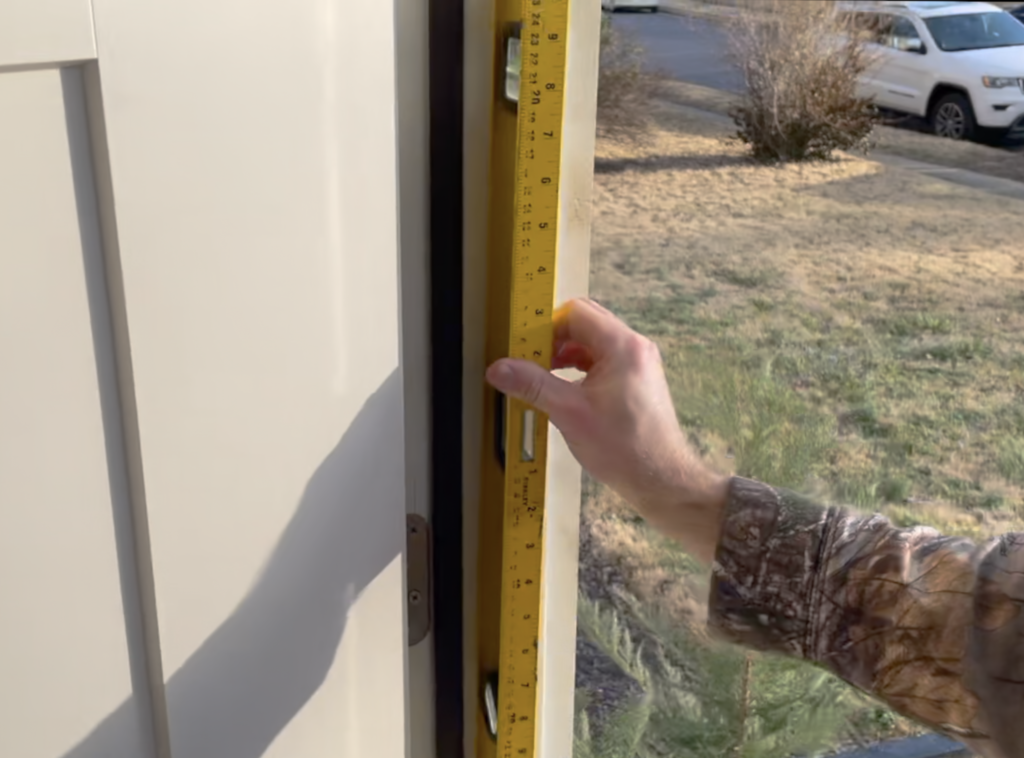 Use a level to ensure that the Door Jamb is plumb