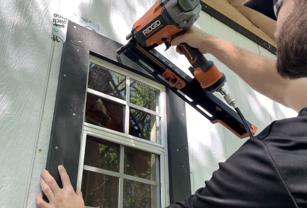 Attach Window Trim to Shed with Framing or Brad Nails