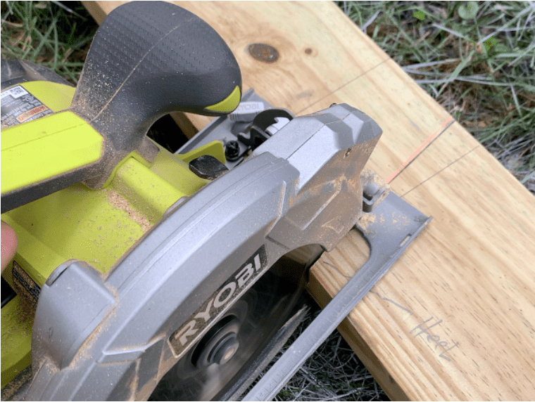 Use a circular saw, jigsaw, or hand saw to make the birdsmouth cut
