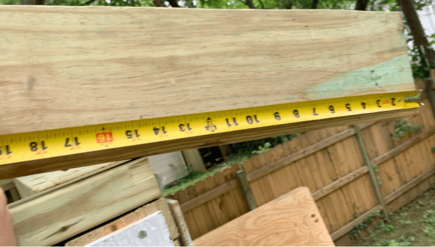 Measure the overhang distance from the back of the rafter