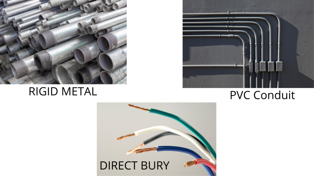 There are various electrical conduit and electrical cable options available