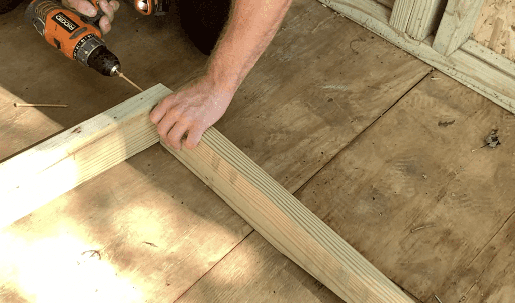 Attach shed ramp pieces together