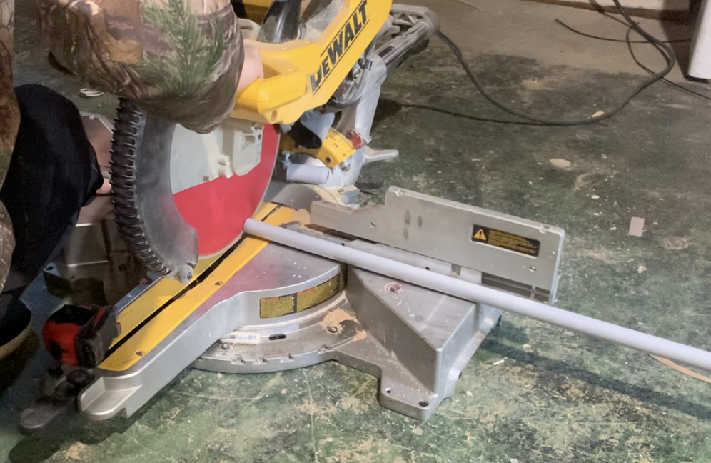 Cut electrical conduit to size as needed using a miter saw or hack saw