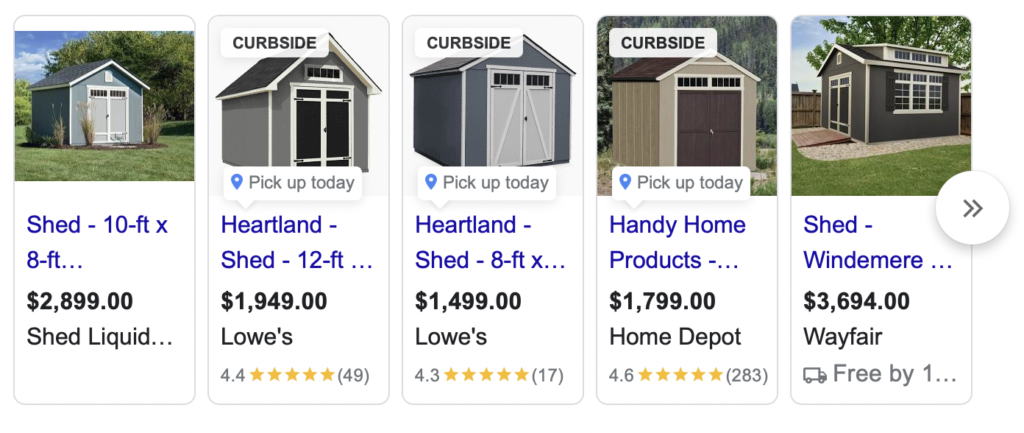 Example Costs associated with buying a basic, pre-made shed