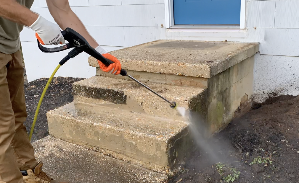 Clean the existing concrete surface