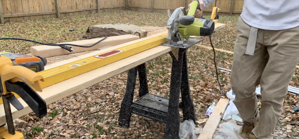 Rip the window sill lumber to the correct side, using a table saw or circular saw (if needed)