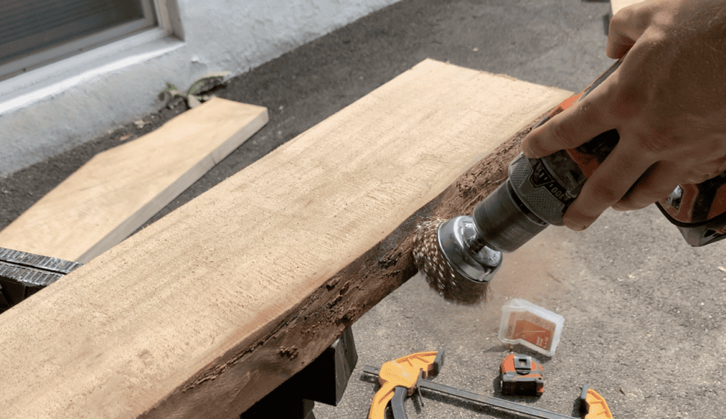 Remove bark from the lumber prior to pouring epoxy