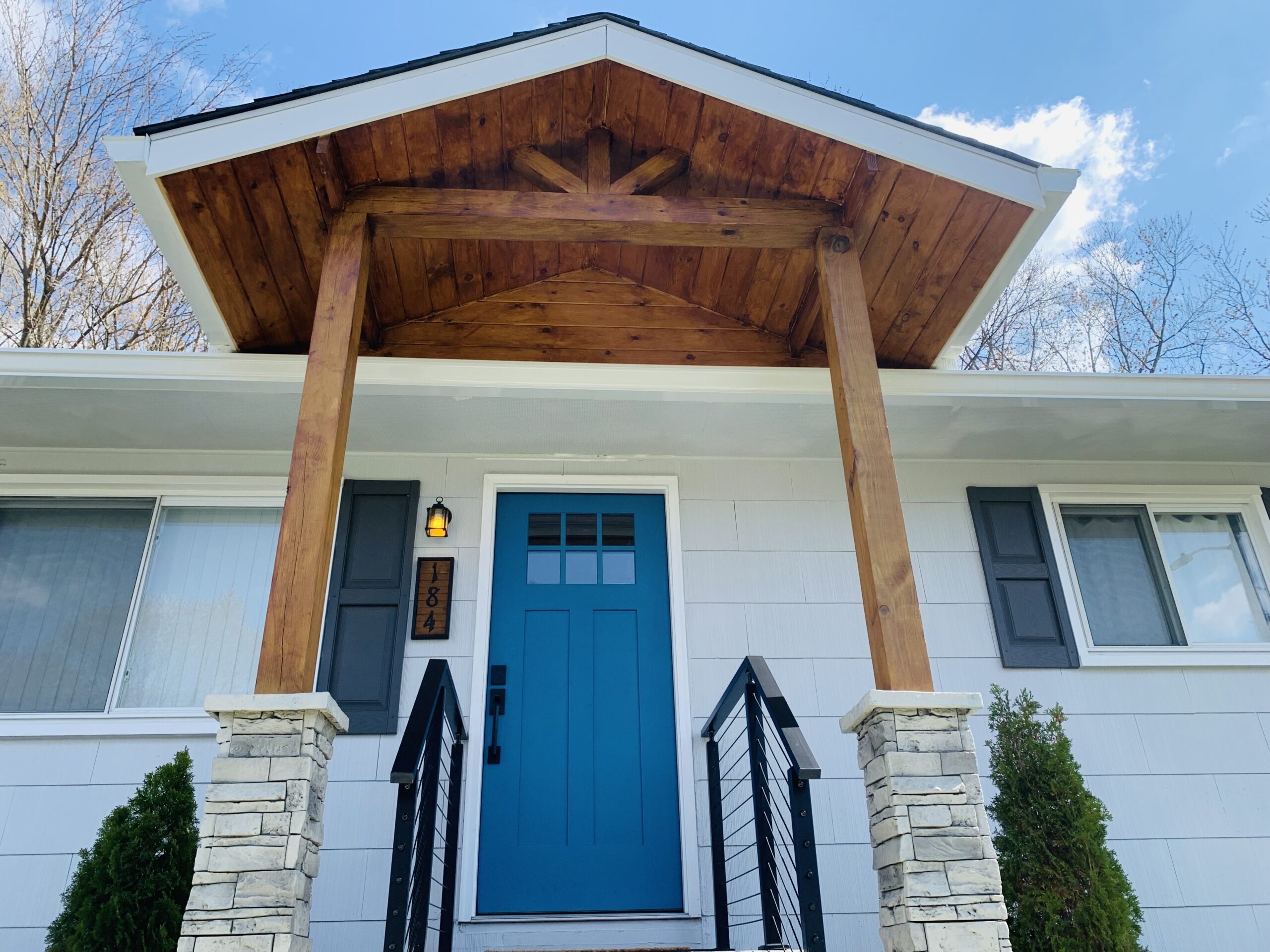 How to Build a Gable Porch Roof Overhang on an Existing House (Major DIY Curb Appeal Upgrade)