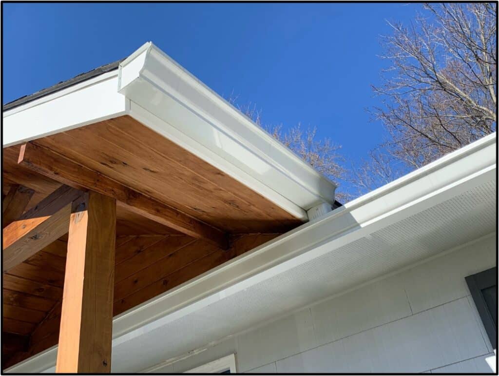 If I was building another gable porch, I would build it in such a way that the fascia board was level with my existing home. 